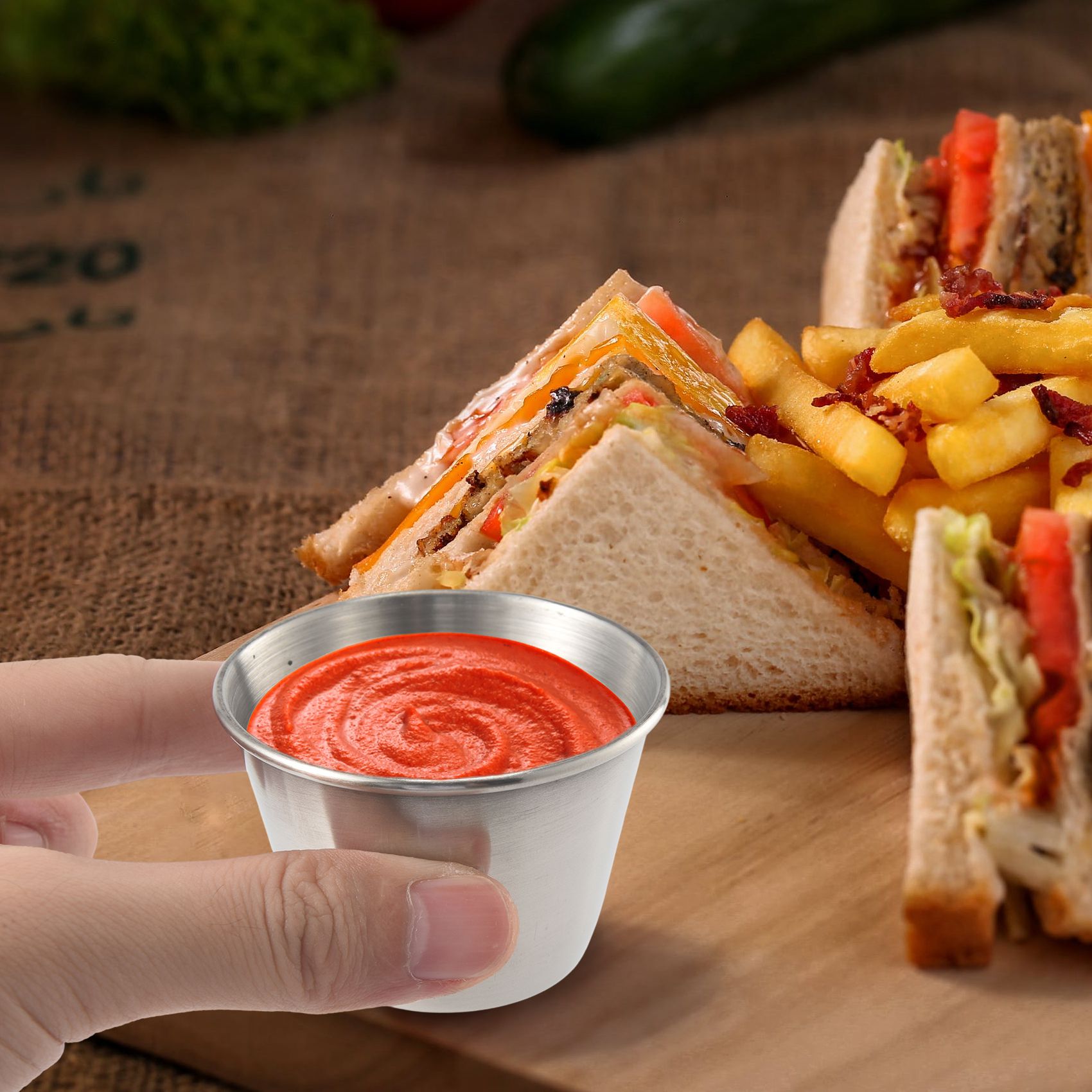 ABJI-ชุด 12 ชิ้น - ถ้วยซอสและเ - Sauce Dipping Cup บทวิจารณ์และราคา