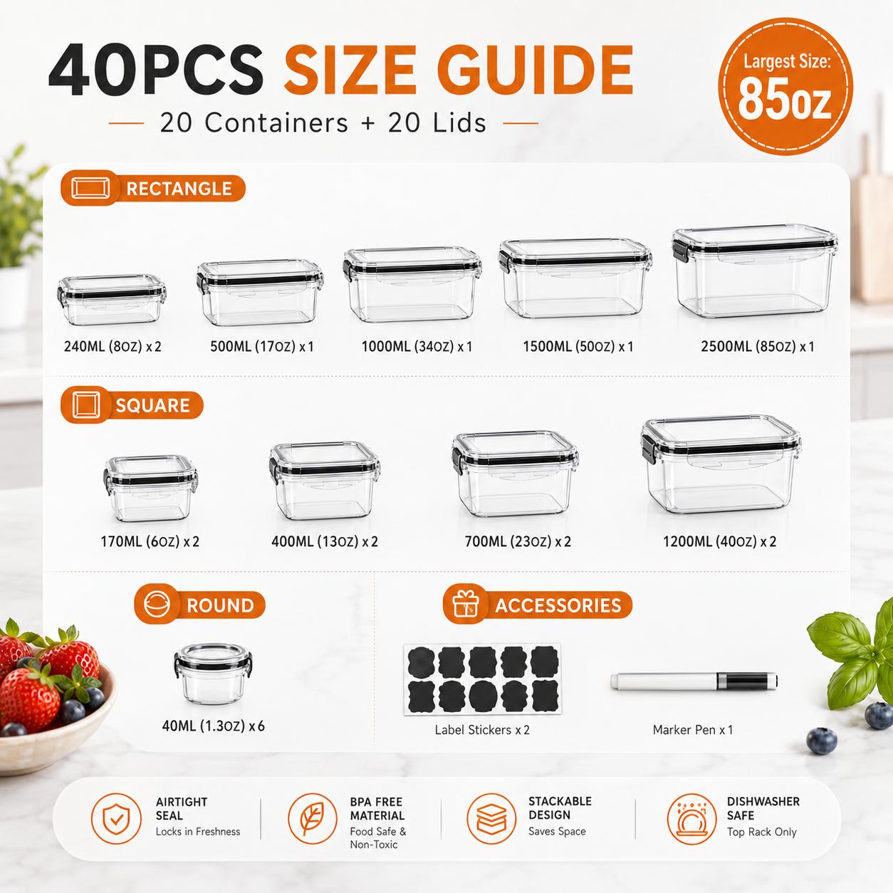 50 ชิ้น/25 แพ็ค กล่องเก็บอาหาร - Meal Prep Kitchen บทวิจารณ์และราคา