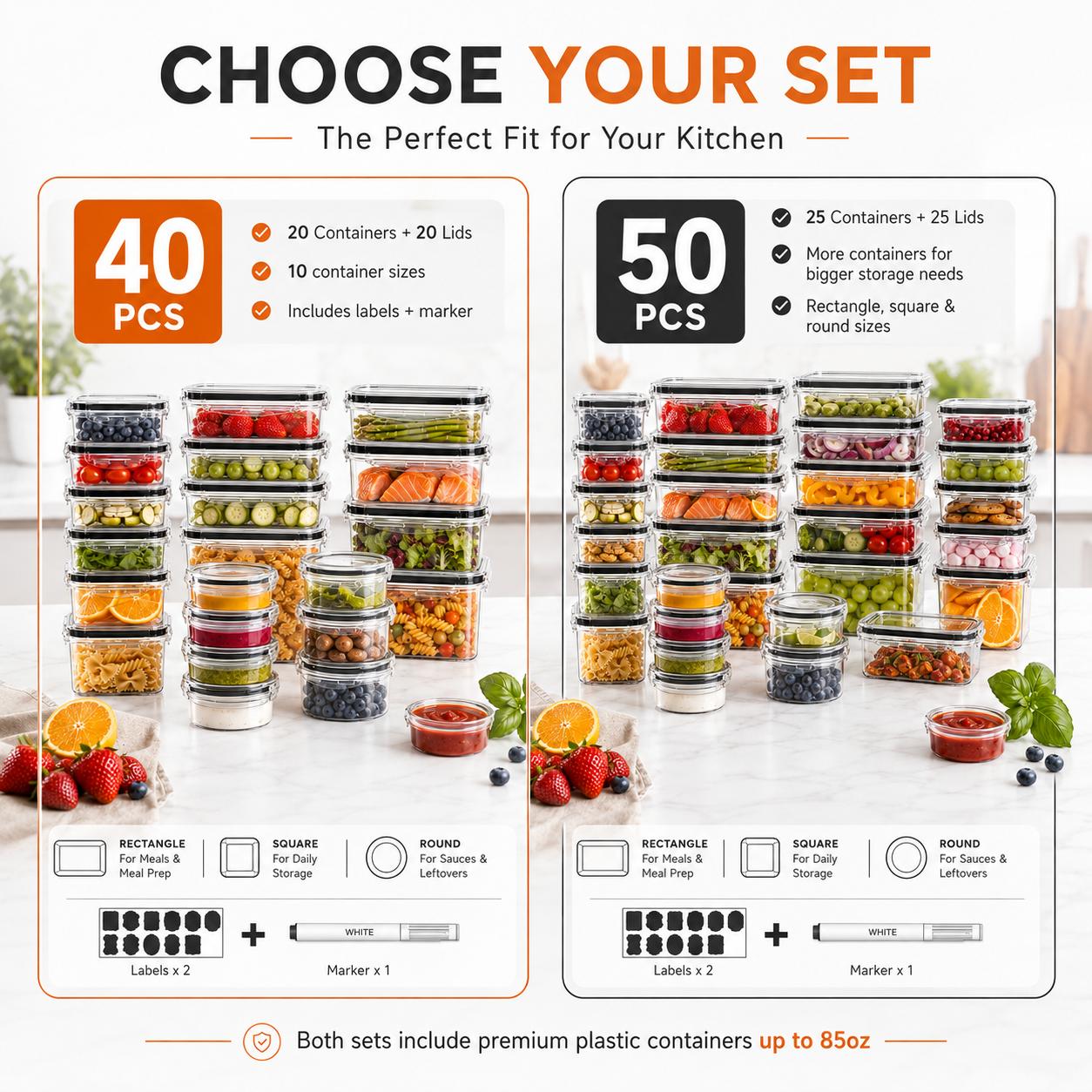 50 ชิ้น/25 แพ็ค กล่องเก็บอาหาร - Meal Prep Kitchen บทวิจารณ์และราคา